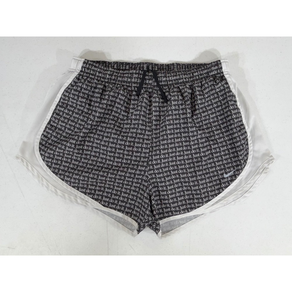 Nike Running Shorts XL Black White Just Do It Print Dri-FIT Tempo Athletic